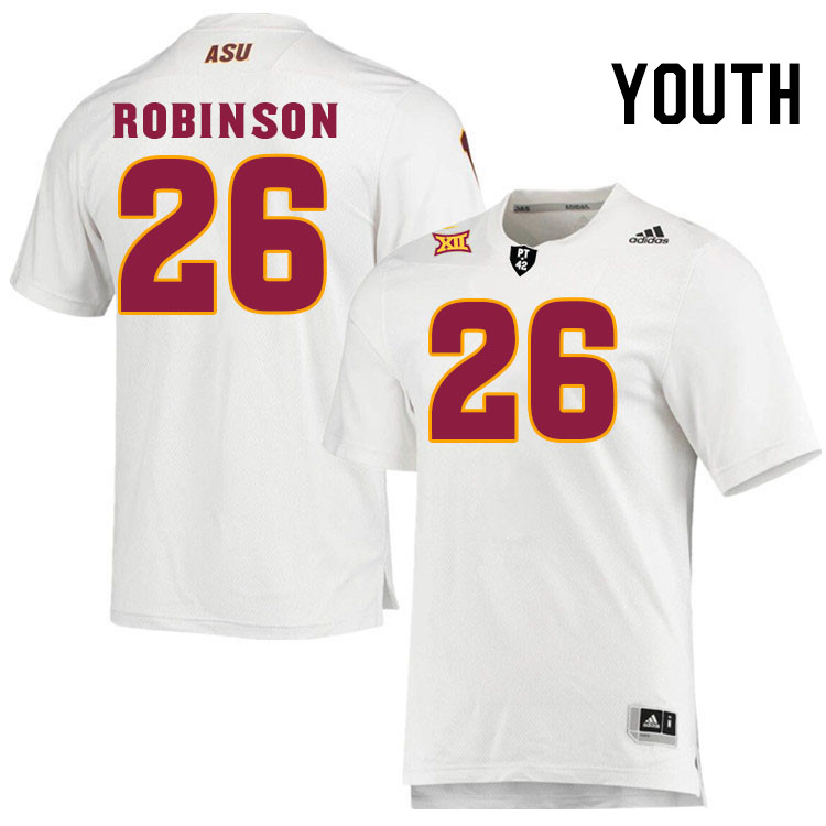 Youth #26 Javan Robinson Arizona State Sun Devils College Football Jerseys Stitched-White
